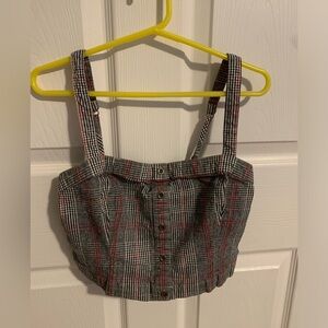Size medium, grey striped crop top from Hollister